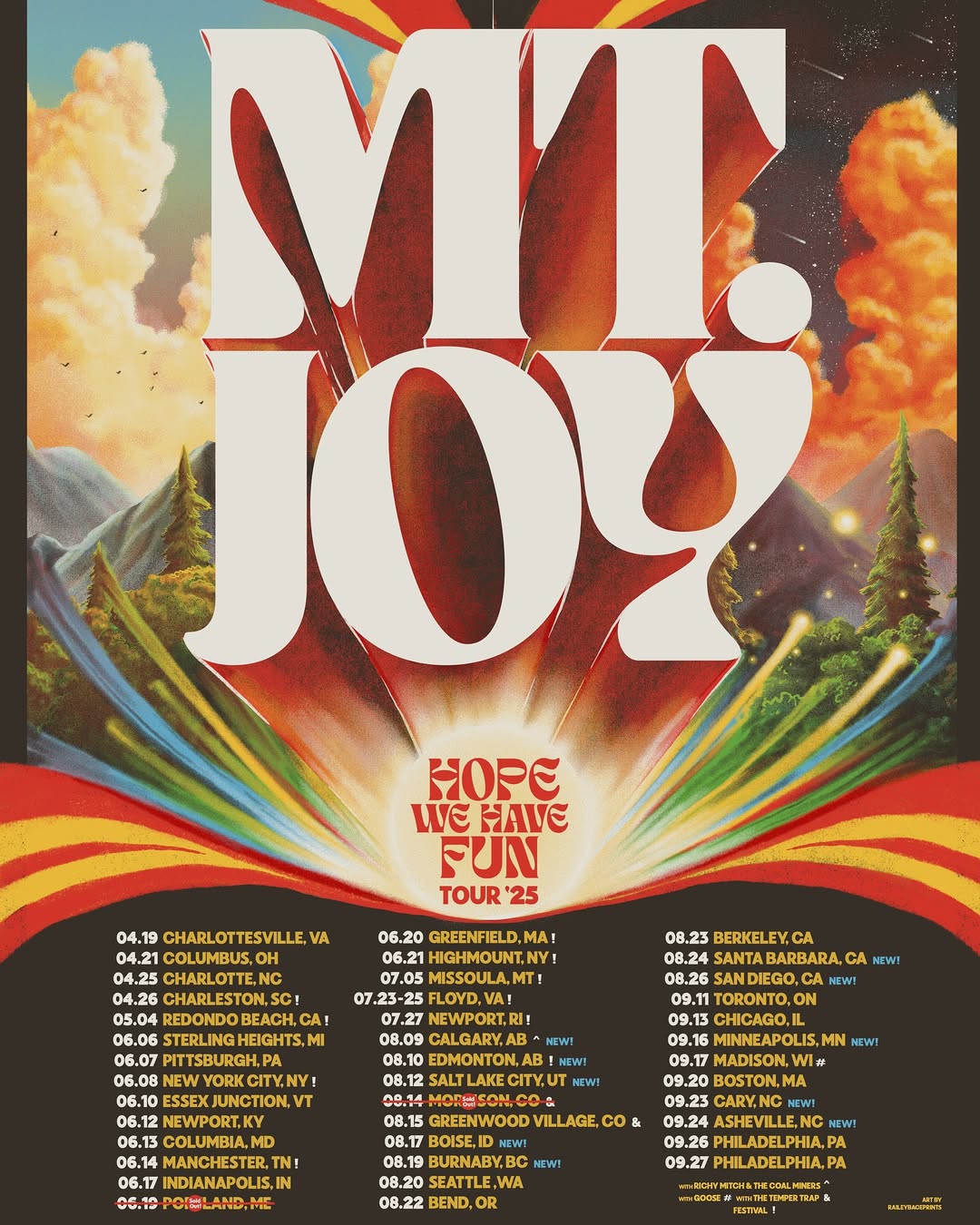 Mt. Joy Hope We Have Fun Tour Poster 2025-2026